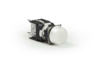D Serisi Plastik LED'li 12-30V AC/DC Yuvarlak Beyaz 16 mm Sinyal